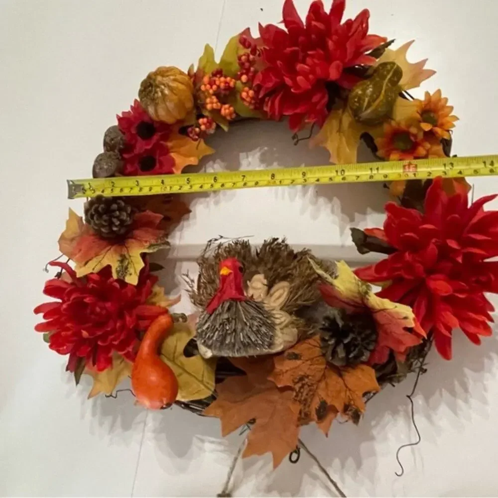 Thanksgiving Turkey Welcome Grapevine Wreath 19
